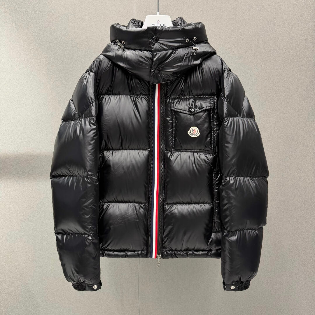 Moncler Montbeliard Hooded Short Down Jacket in Black