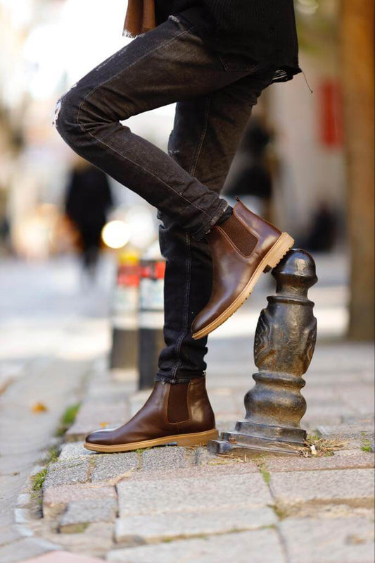 Балканские коричневые ботинки челси
