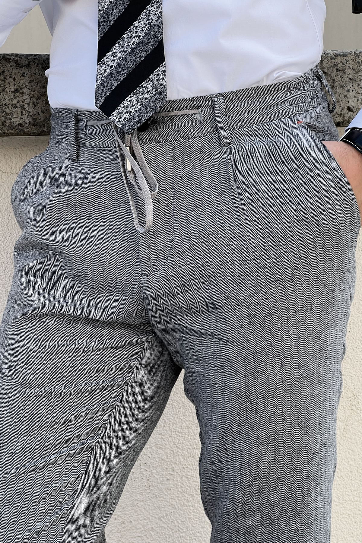 Beige Gray Pants
