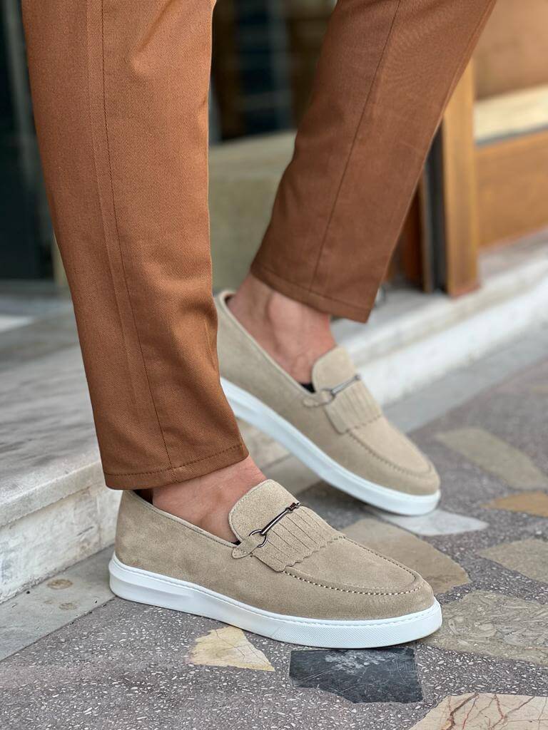 Beige Suede Casual Loafer – HolloMen - Main Image