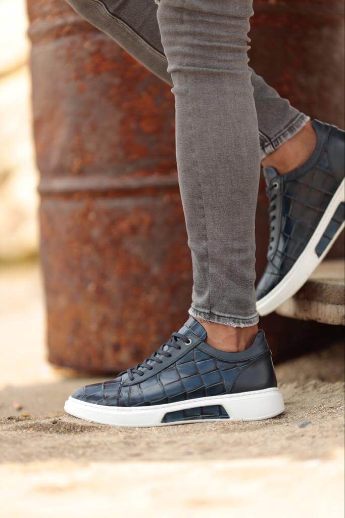 Berg Blue Leather Sneaker