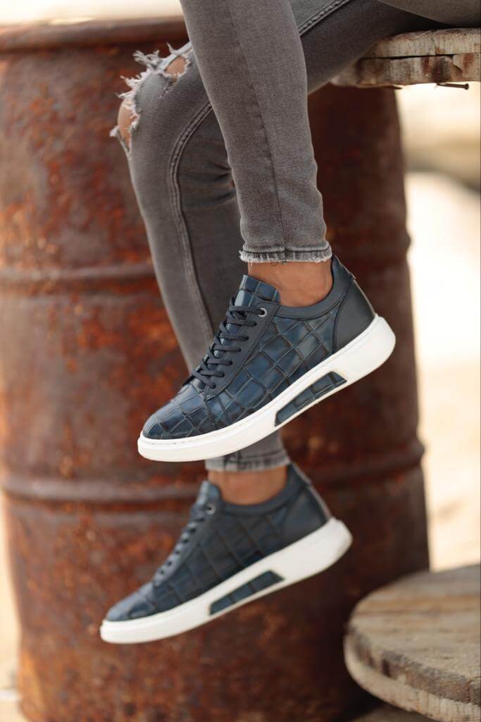 Berg Blue Leather Sneaker