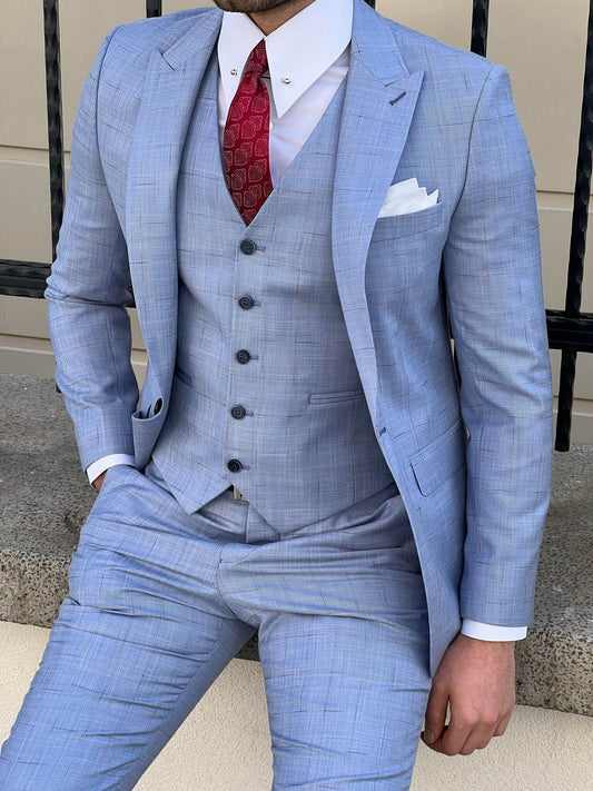 Birmingham Plaid Blue Suit