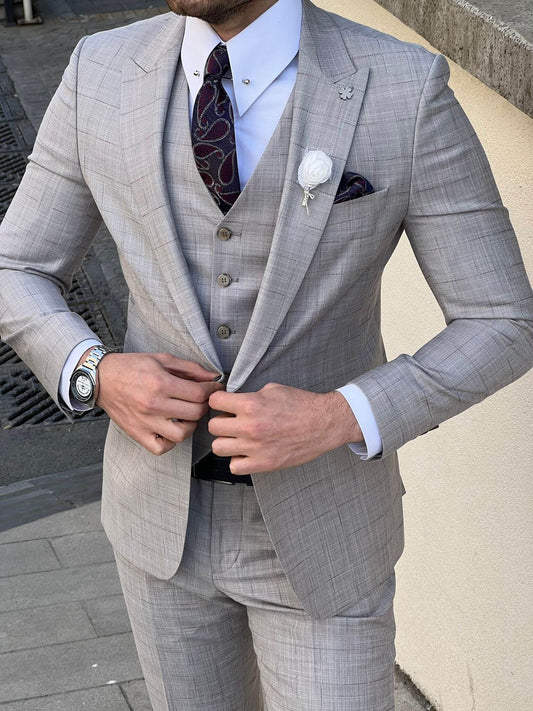Birmingham Plaid Grey Suit