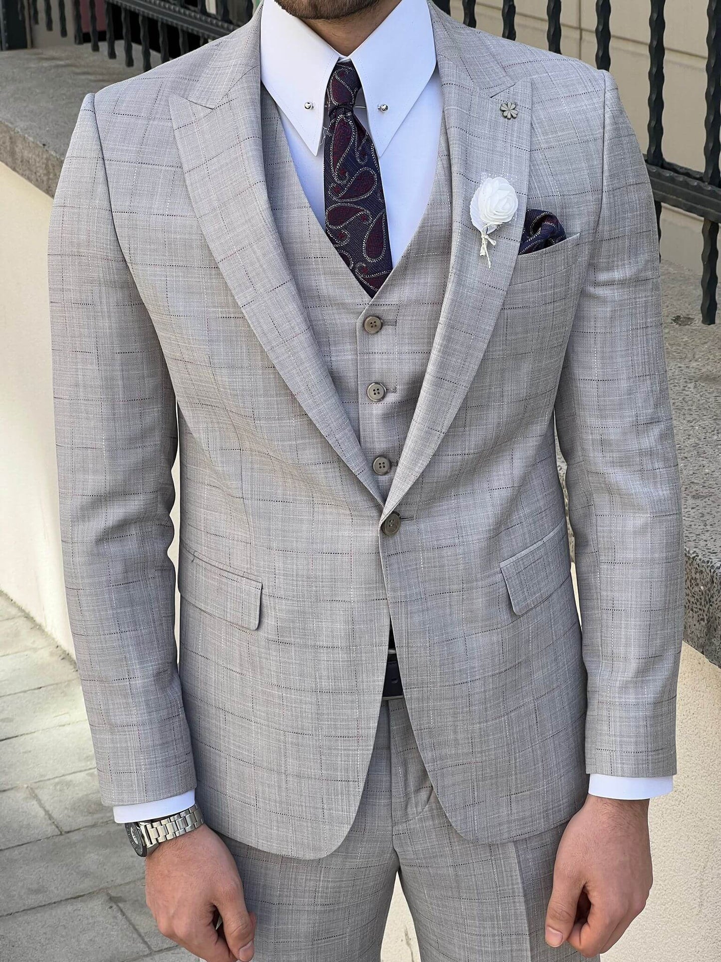 Birmingham Plaid Gray Suit