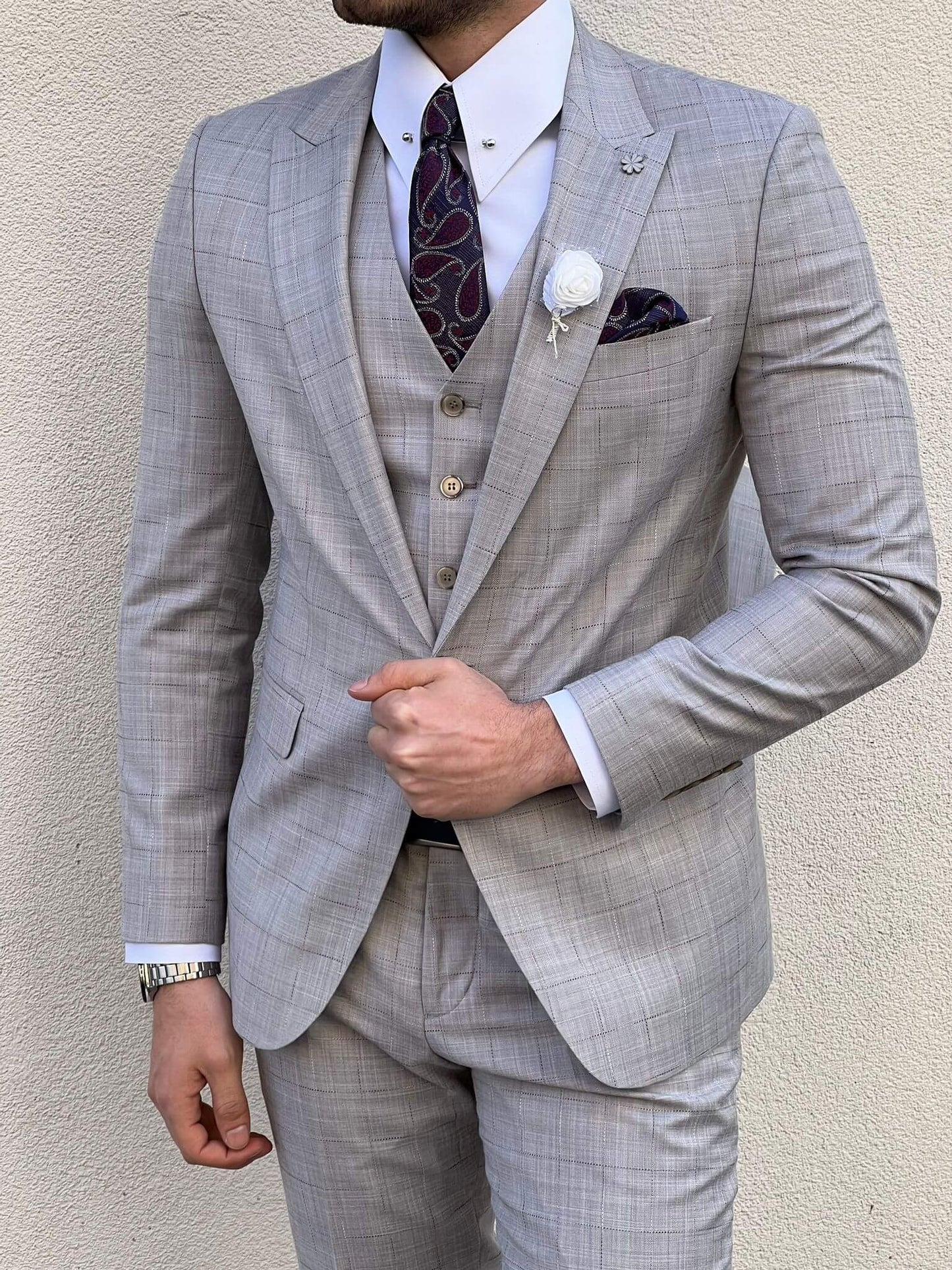 Birmingham Plaid Gray Suit