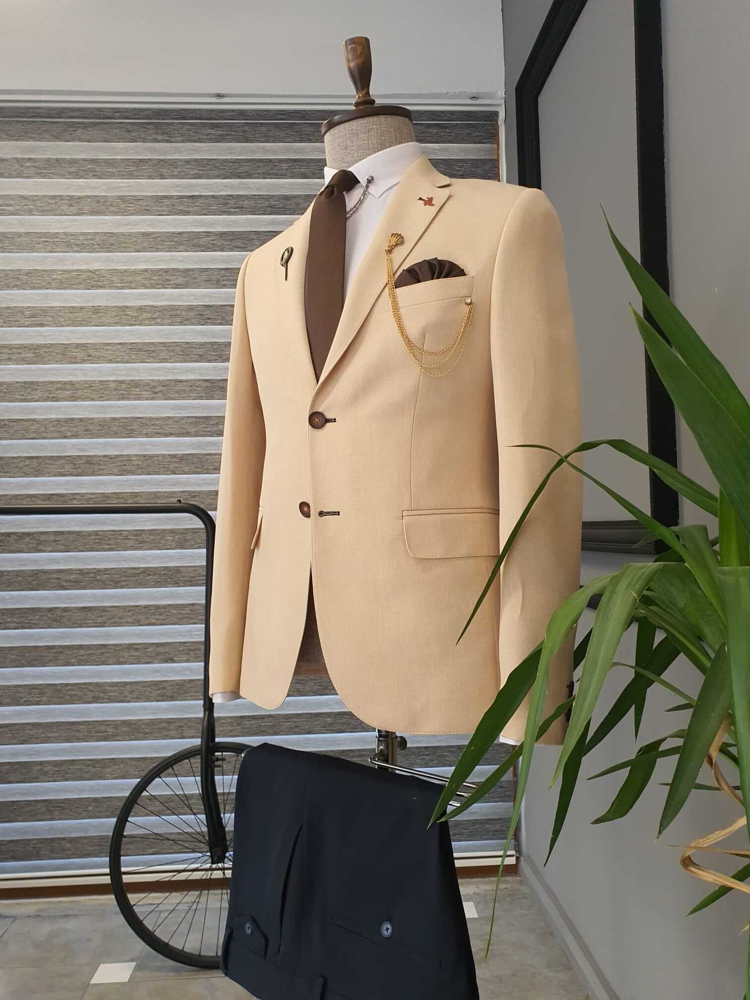 Bjorn SlimFit Beige Linen Suit - Hollo Men