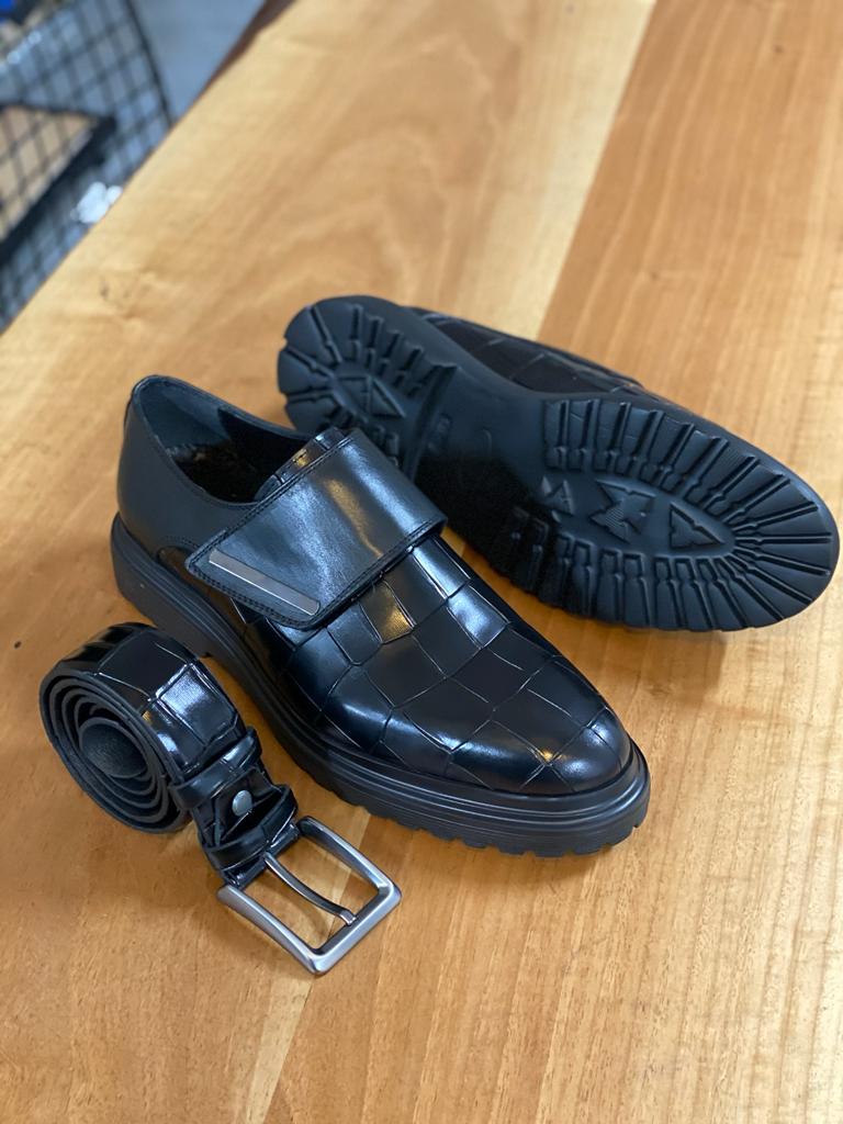 Black Buckle Detail Shoe