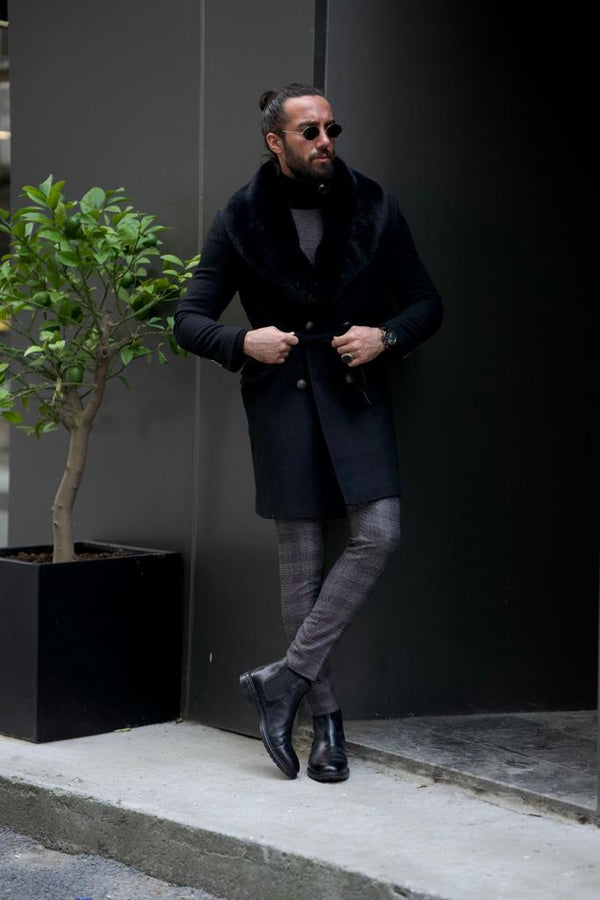Twodope Belt 3 4 Wool Jacket Black