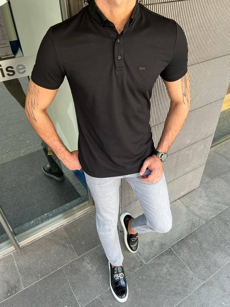 Men's Black Polo T-Shirt – HolloMen