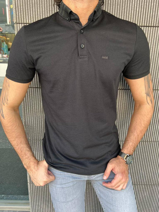 Schwarzes Polo-T-Shirt