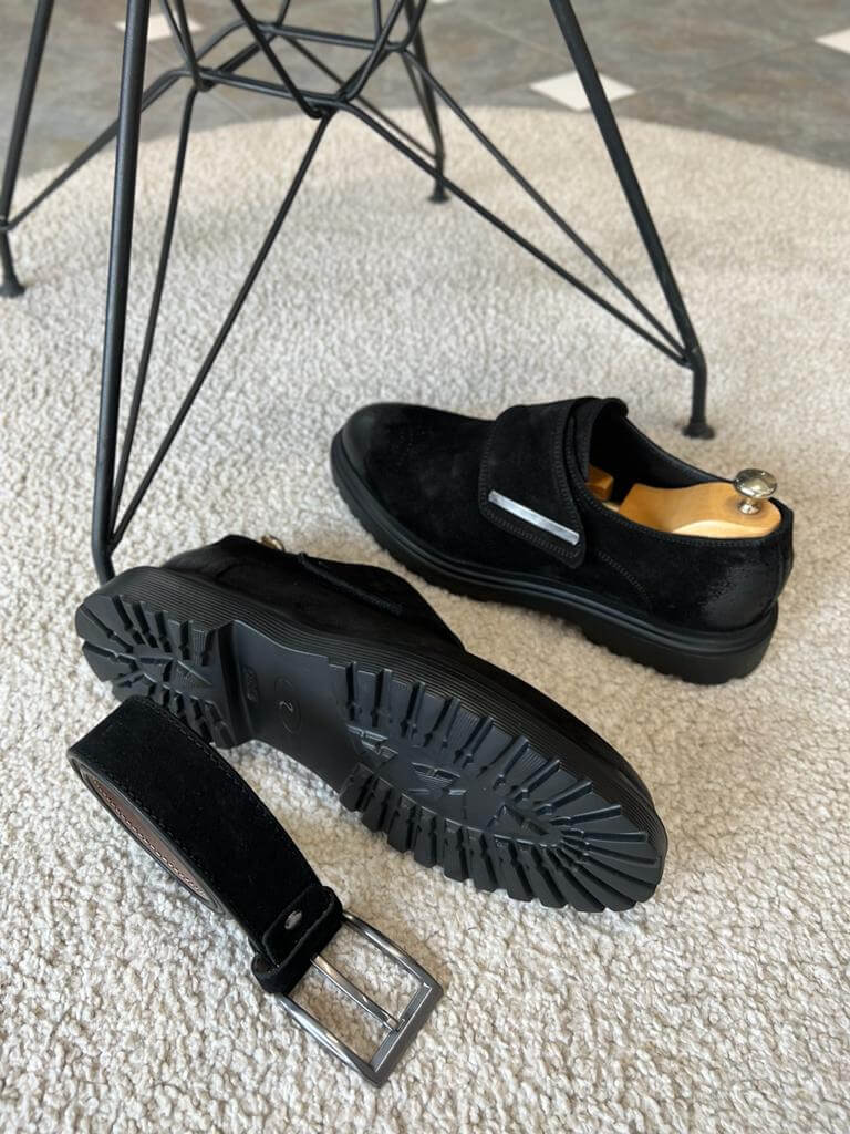 Black Suede Leather Shoe – HolloMen