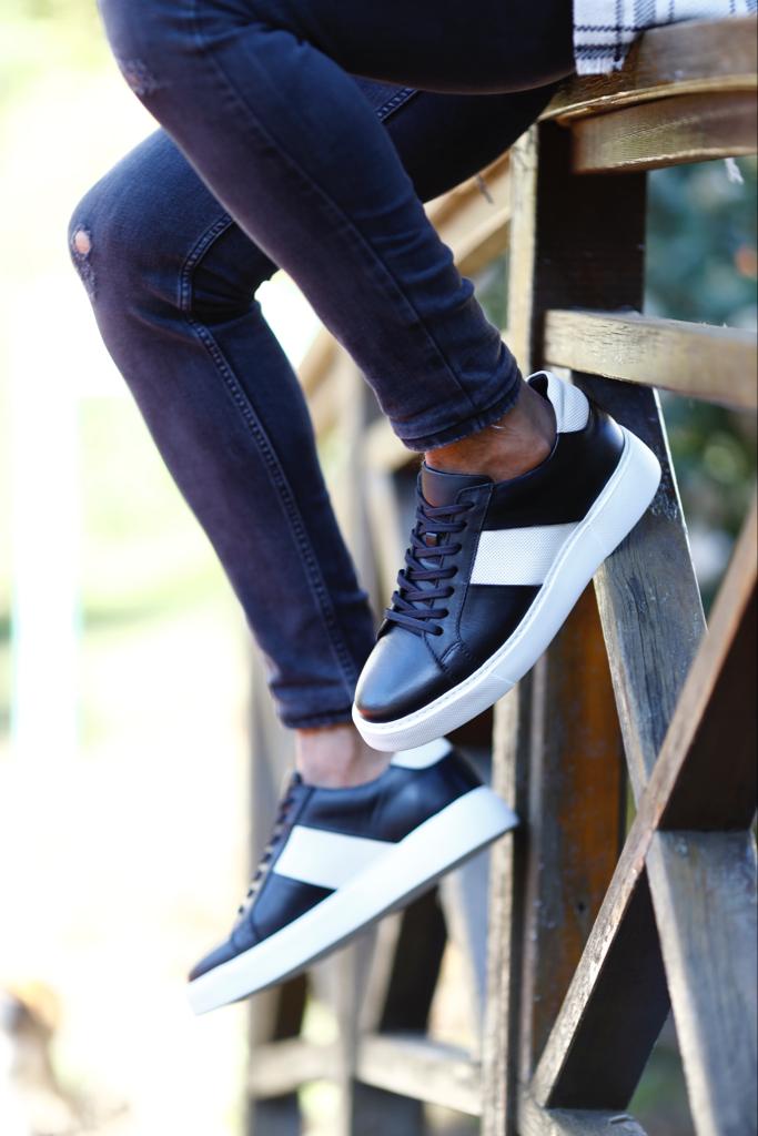 Black & White Lace Up Sneakers