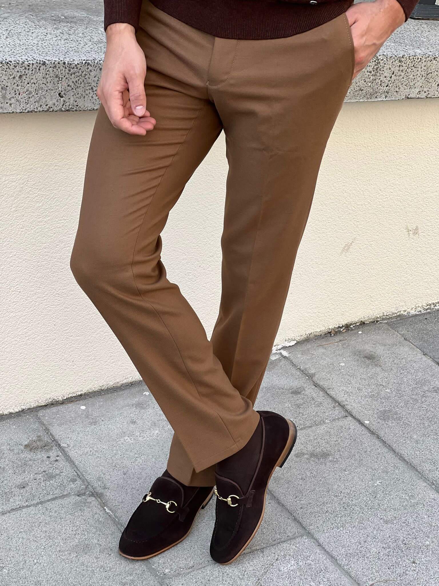 Discover the timeless elegance of Blanc Camel Pants