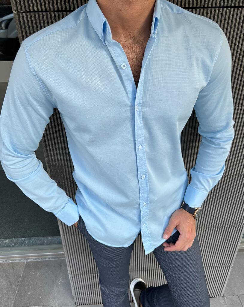 Синяя летняя рубашка
