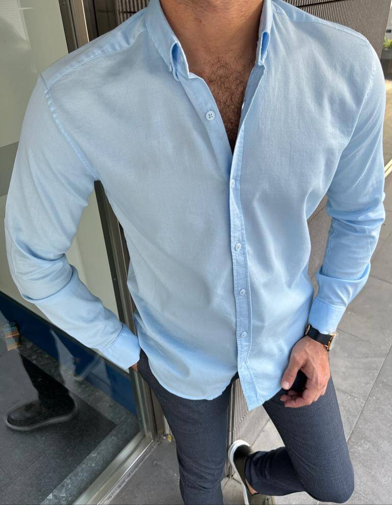 Синяя летняя рубашка