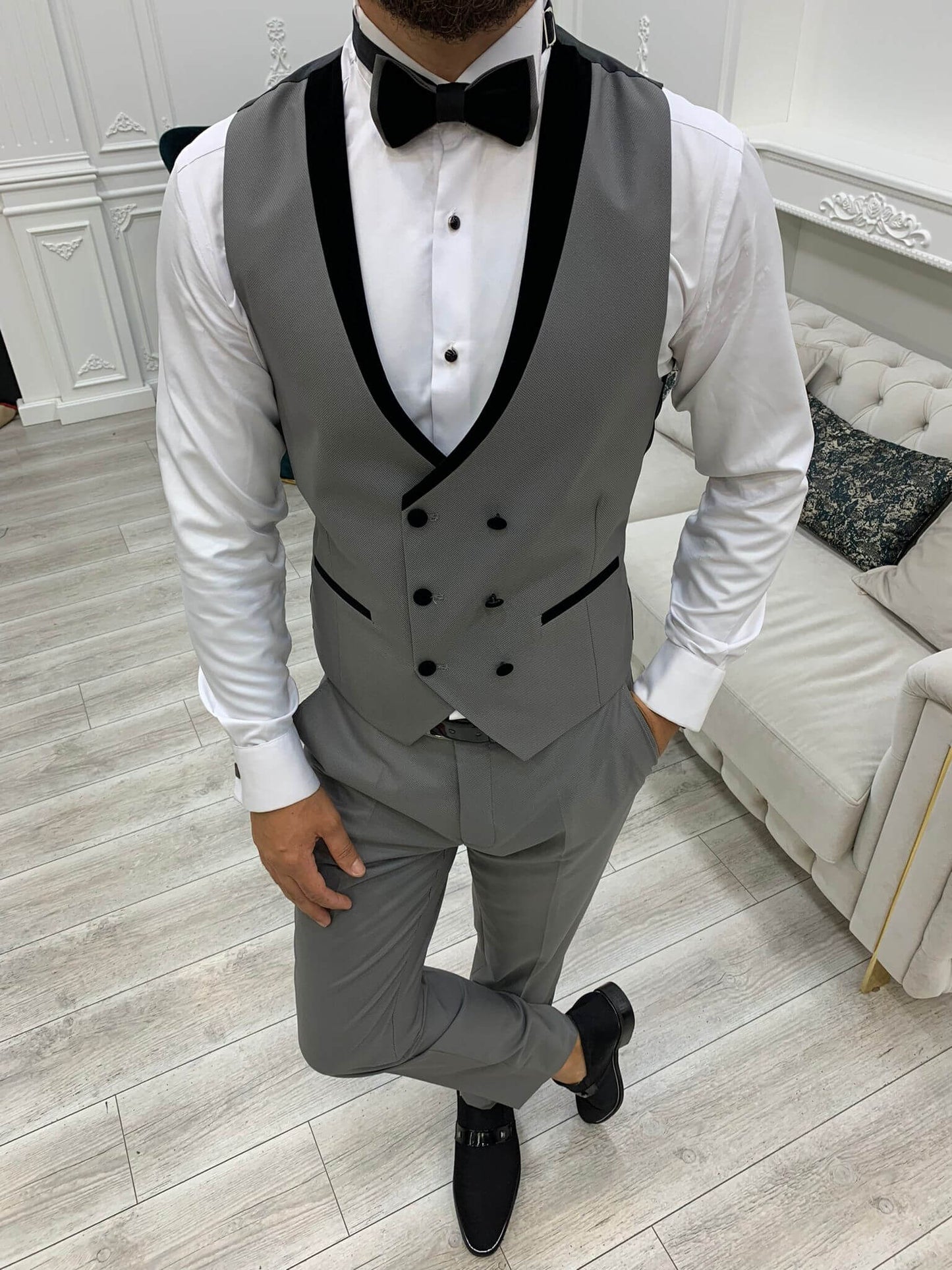 Brampton Gray Wedding Tuxedo - Hollo Men