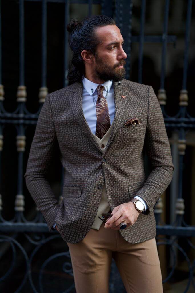 I-Brown & Beige Suit