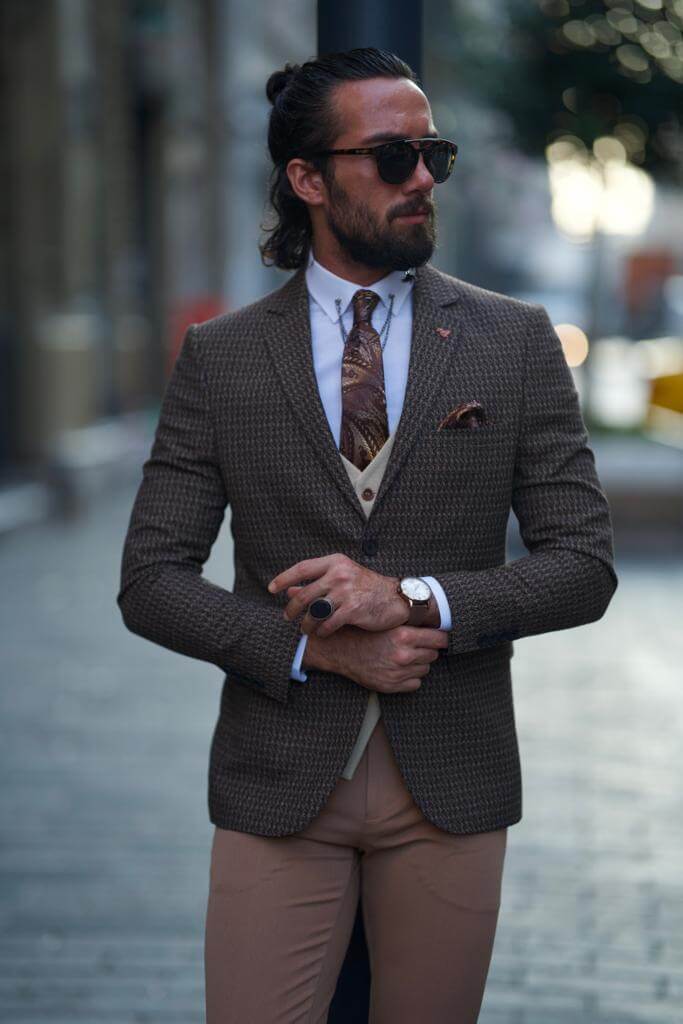 Brown & Beige Suit