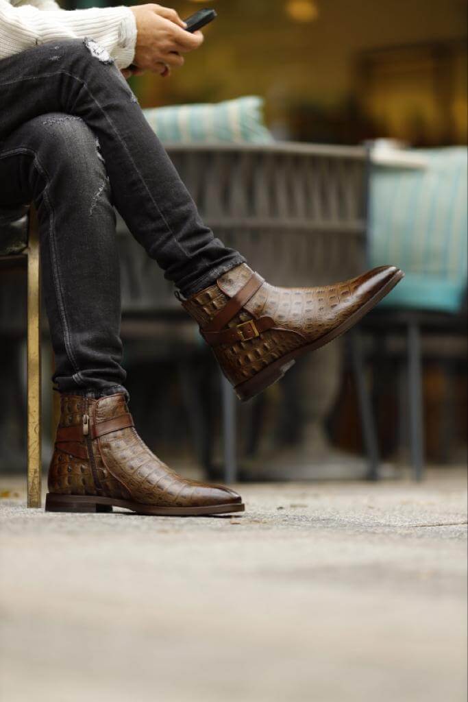 Brown Buckle Chelsea Boots