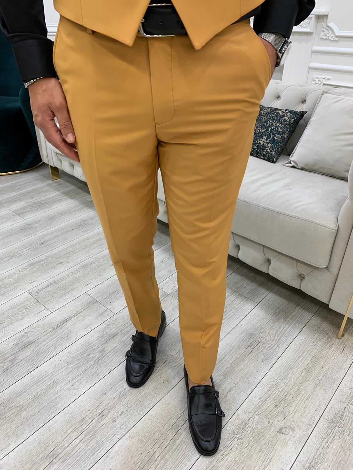 Colorada Slim Fit Mustard Suit - Hollo Men
