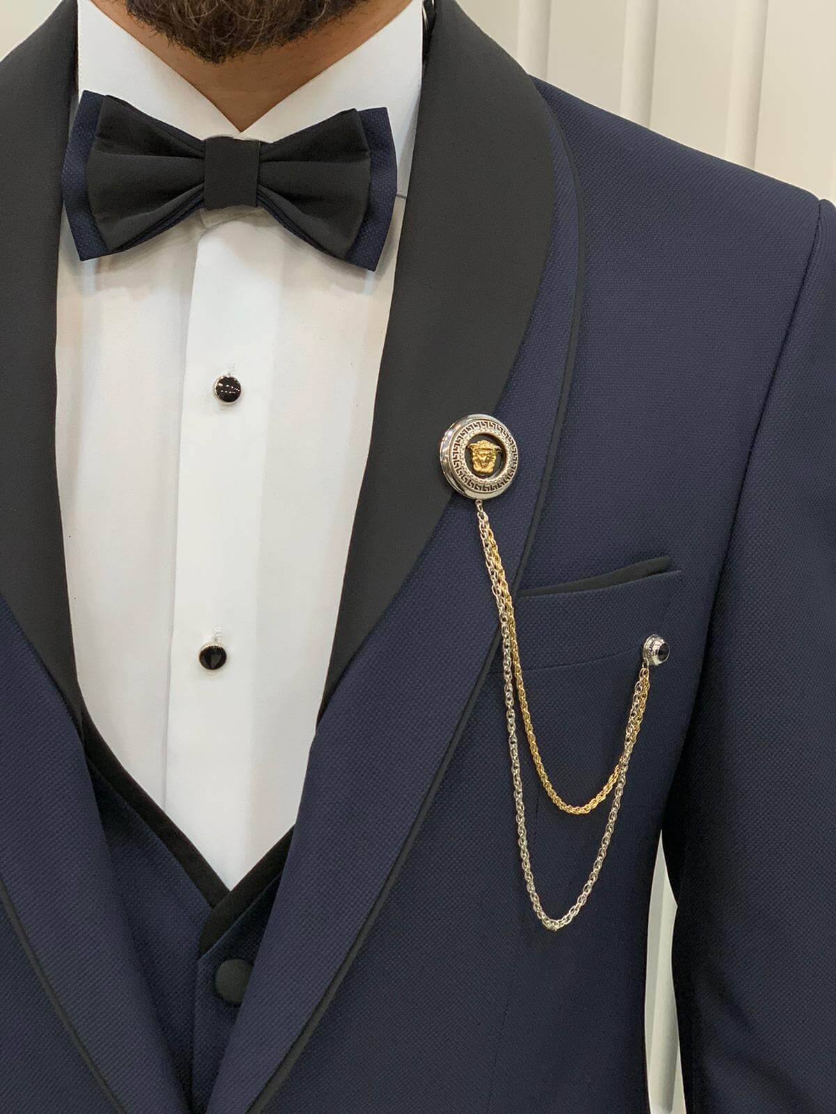 The Perfect Navy Blue Prom Tuxedo