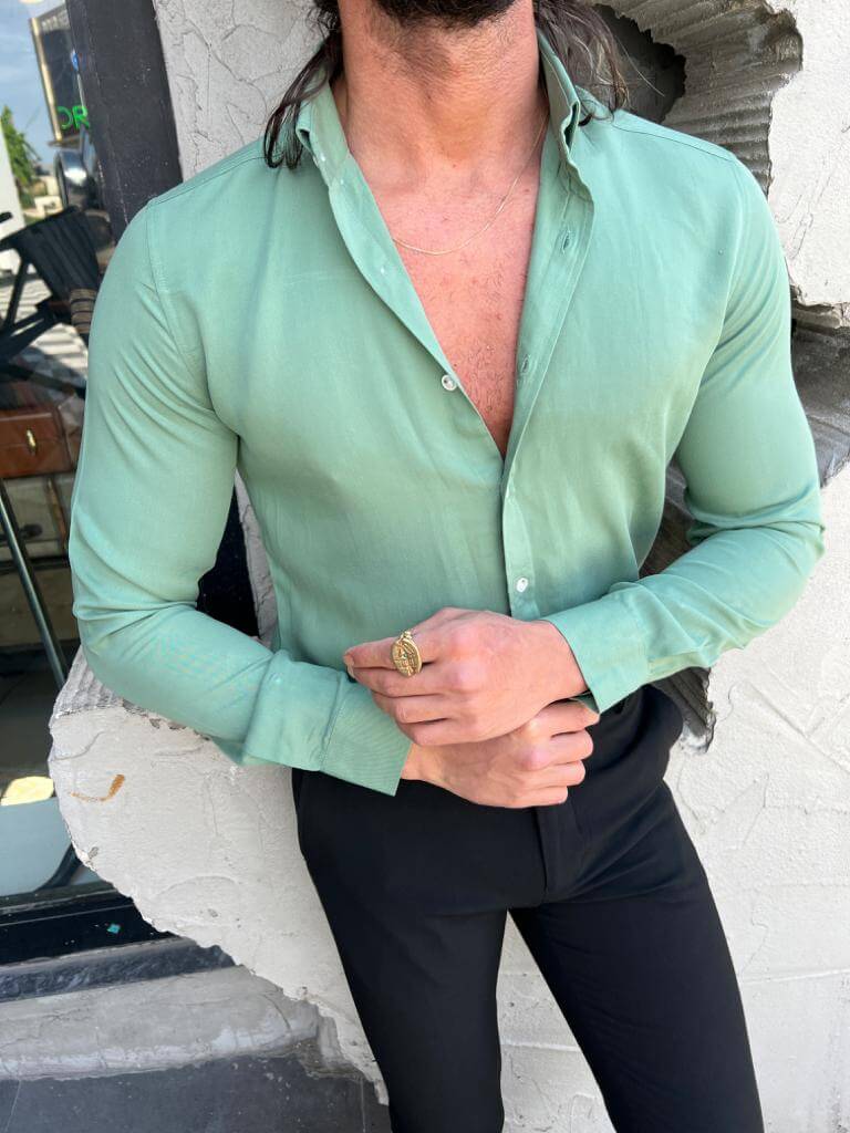 Green Long sleeve Summer Shirt