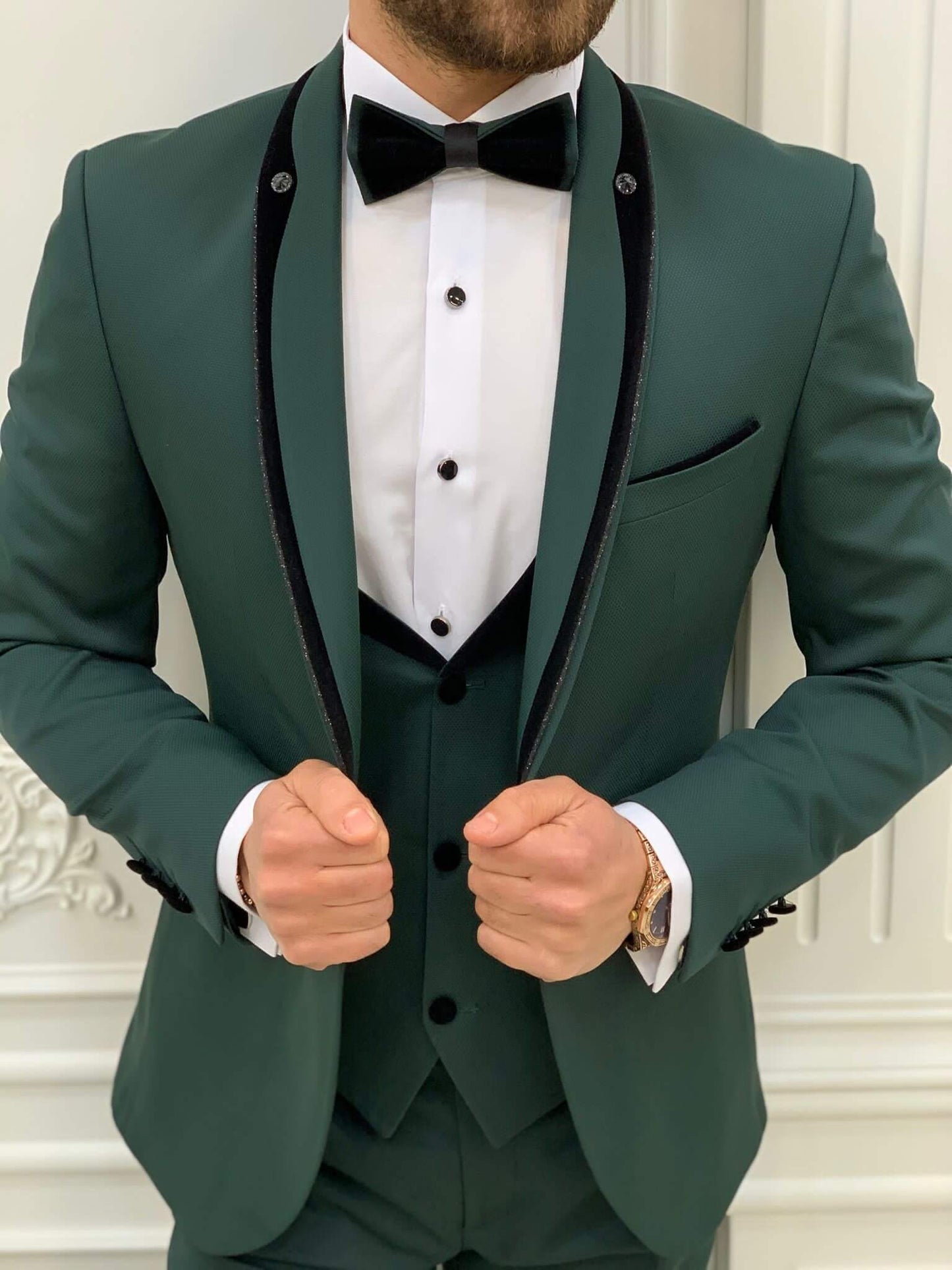 Henning  Slim Fit Green Tuxedo