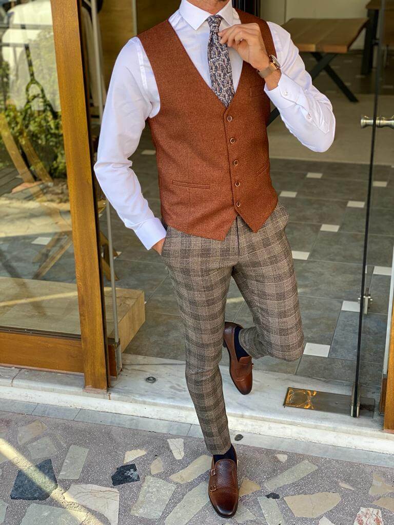Hollo Brown Waist Coat for Timeless Style