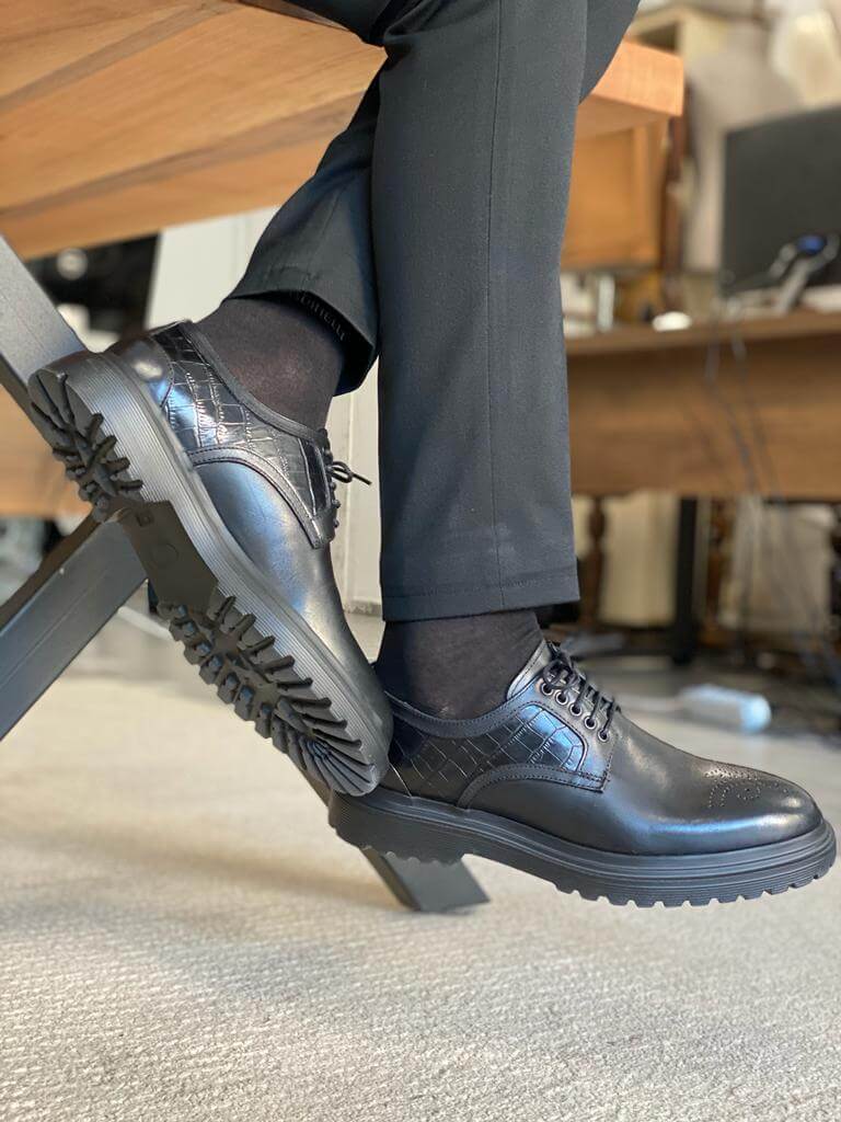 Pantofi Oxford negri HolloMen