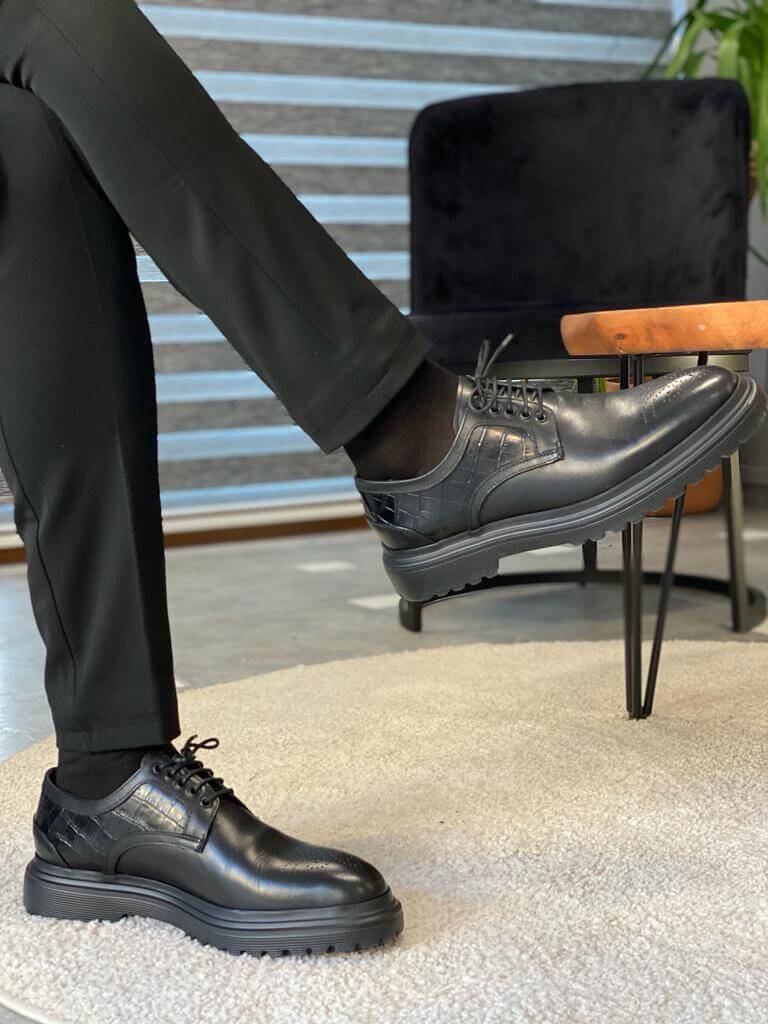 HolloMen - Chaussures Oxford noires