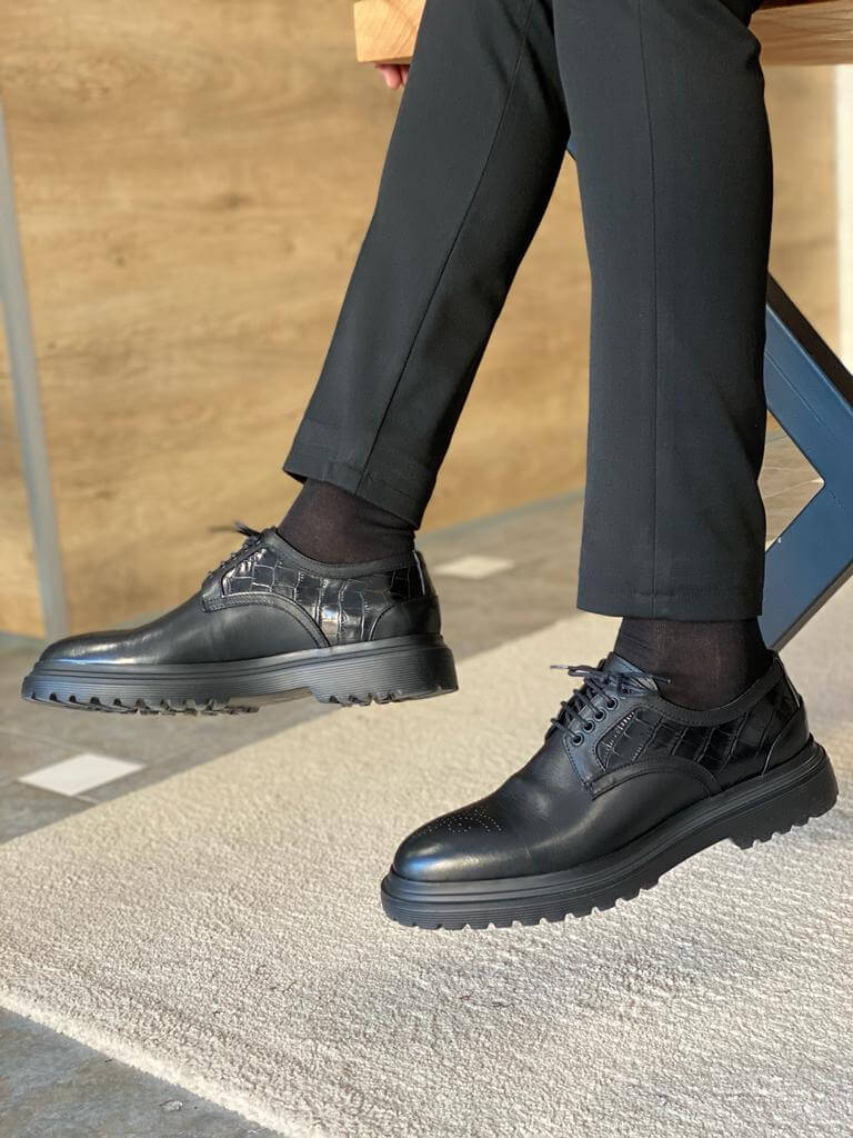HolloMen svarta Oxford skor