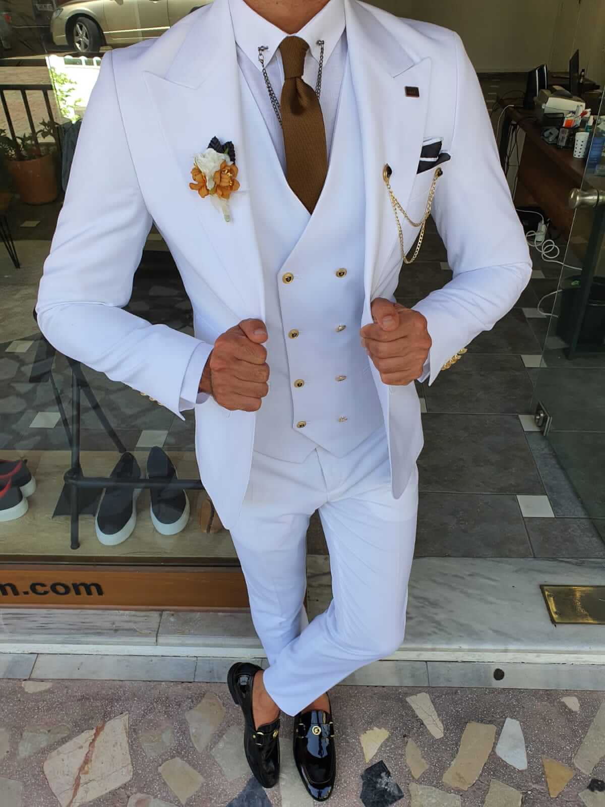 HolloMen Grava White Wool Suit - Hollo Men