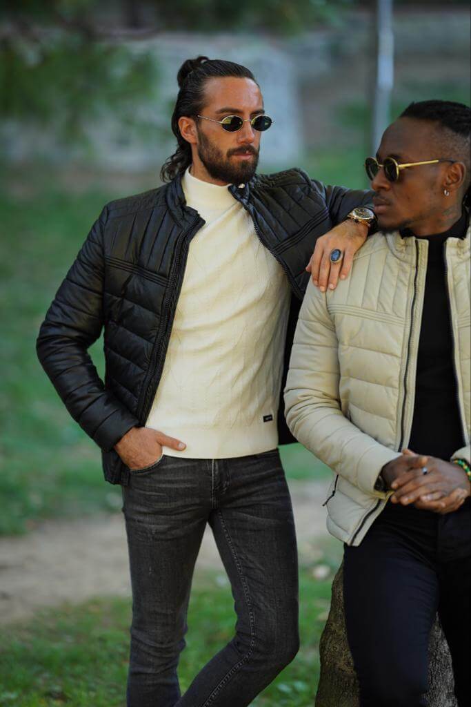 Trendy leather jacket for men with a contemporary look