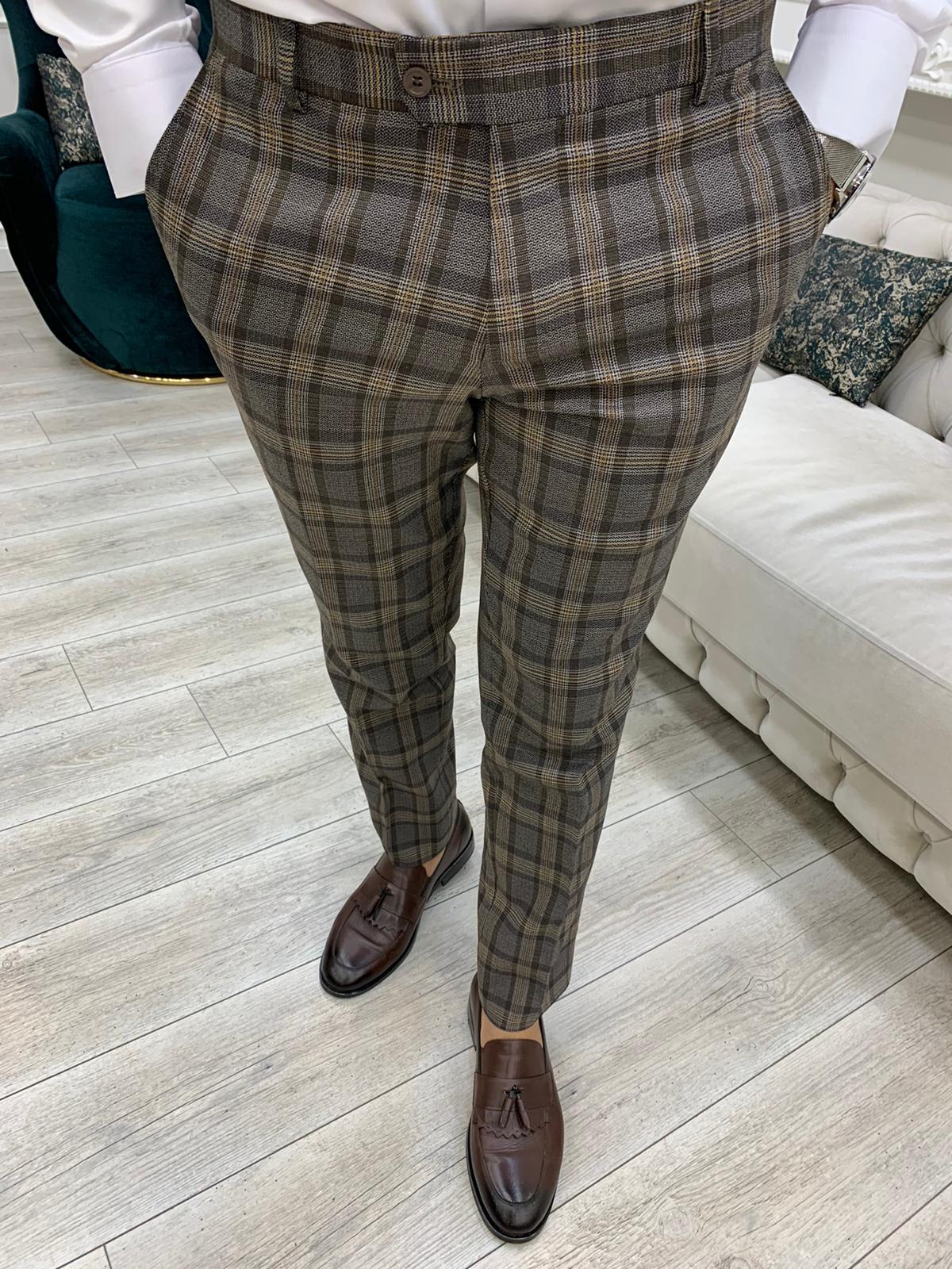 Ibiza Plaid Coffee DoubleBreasted Suit