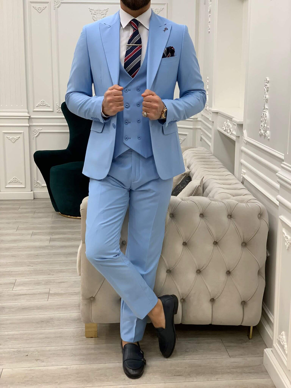 Mens Ice Blue Suits main image 0