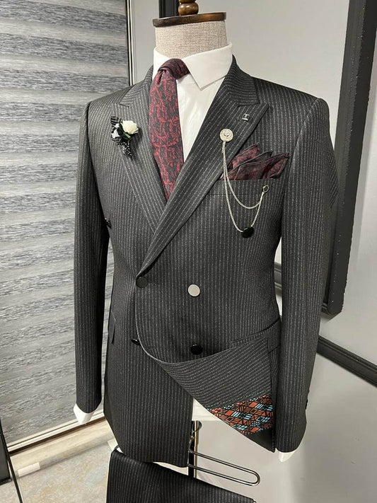Kingston Black Double Breasted Suit