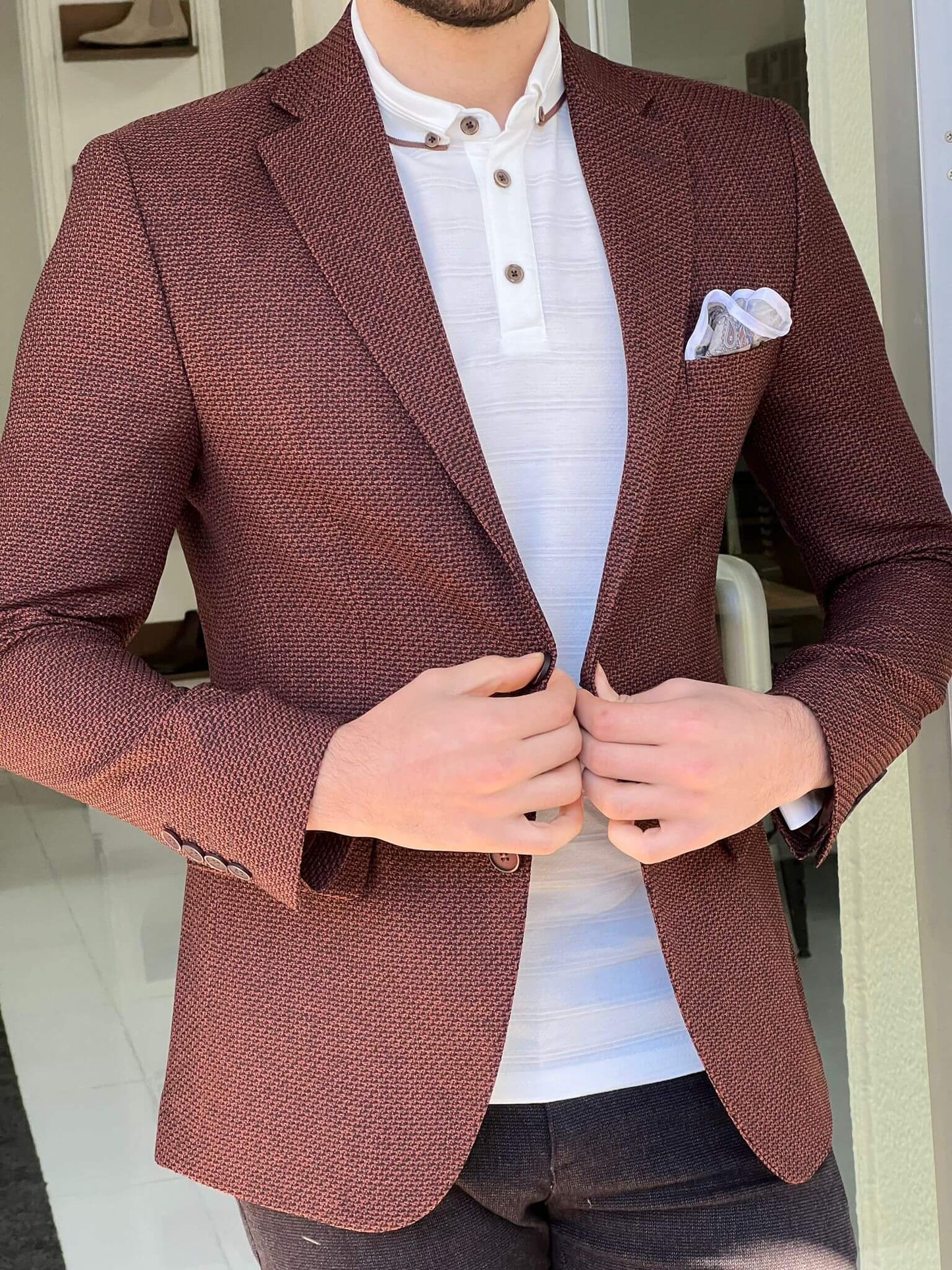 Soft and cozy brown knit jacket 