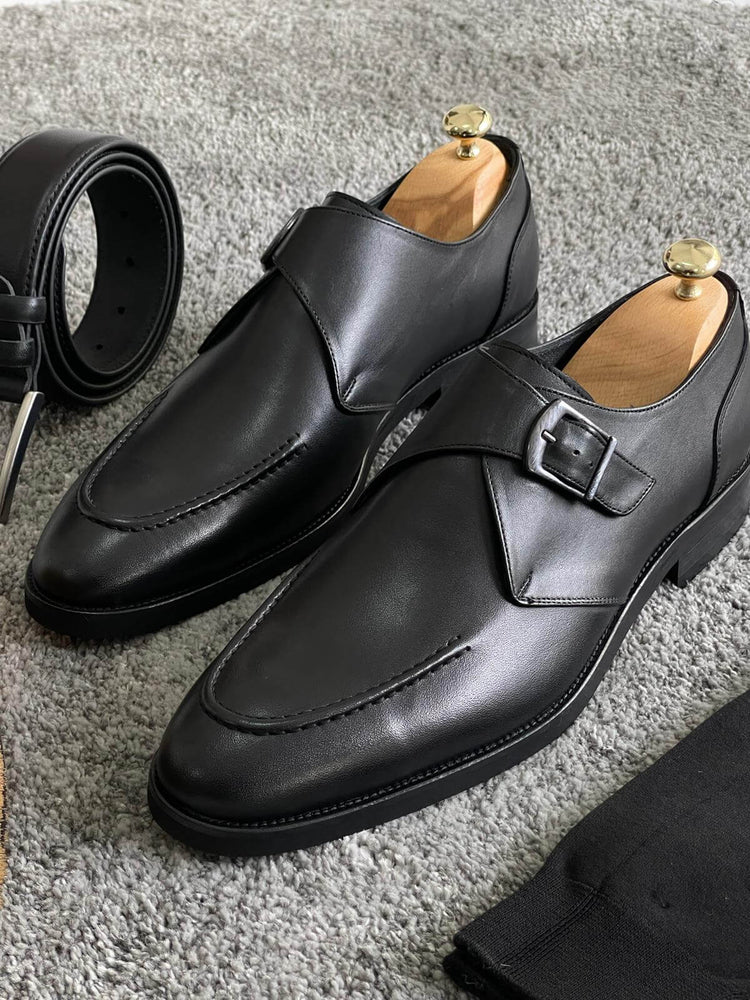 Sapato Clássico de Couro Masculino Preto