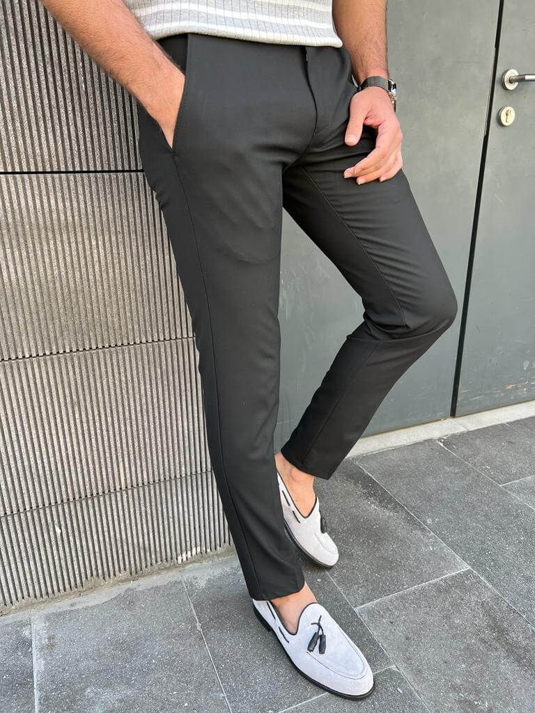 black slim fit dress pants near me Black Stretch Euro Slim Fit Suit Pants