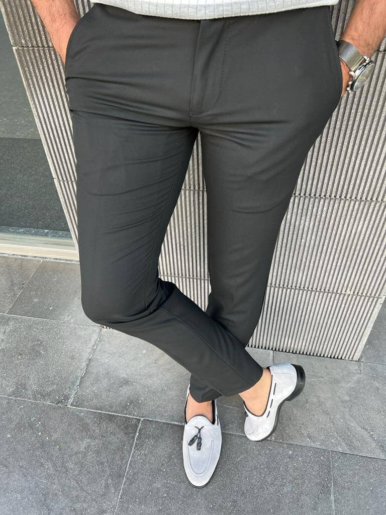 Men's Slim Fit Black Dress Pants HolloMen Men's Slim Fit Black Dress Pants HolloMen