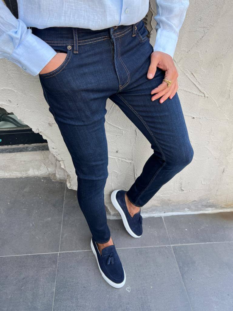 Navy Blue Slim Fit Jeans