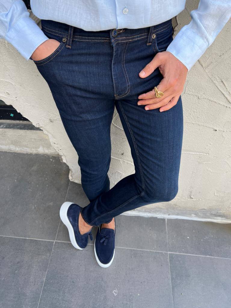 Navy Blue Slim Fit Jeans