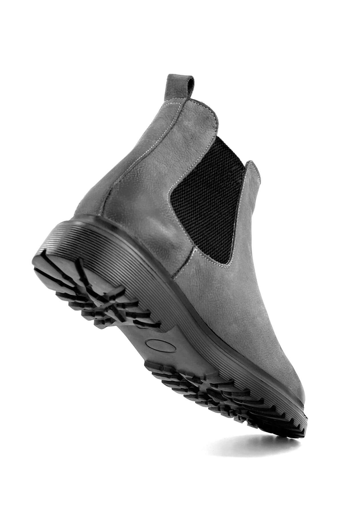 Nubuck Leather Grey Boots