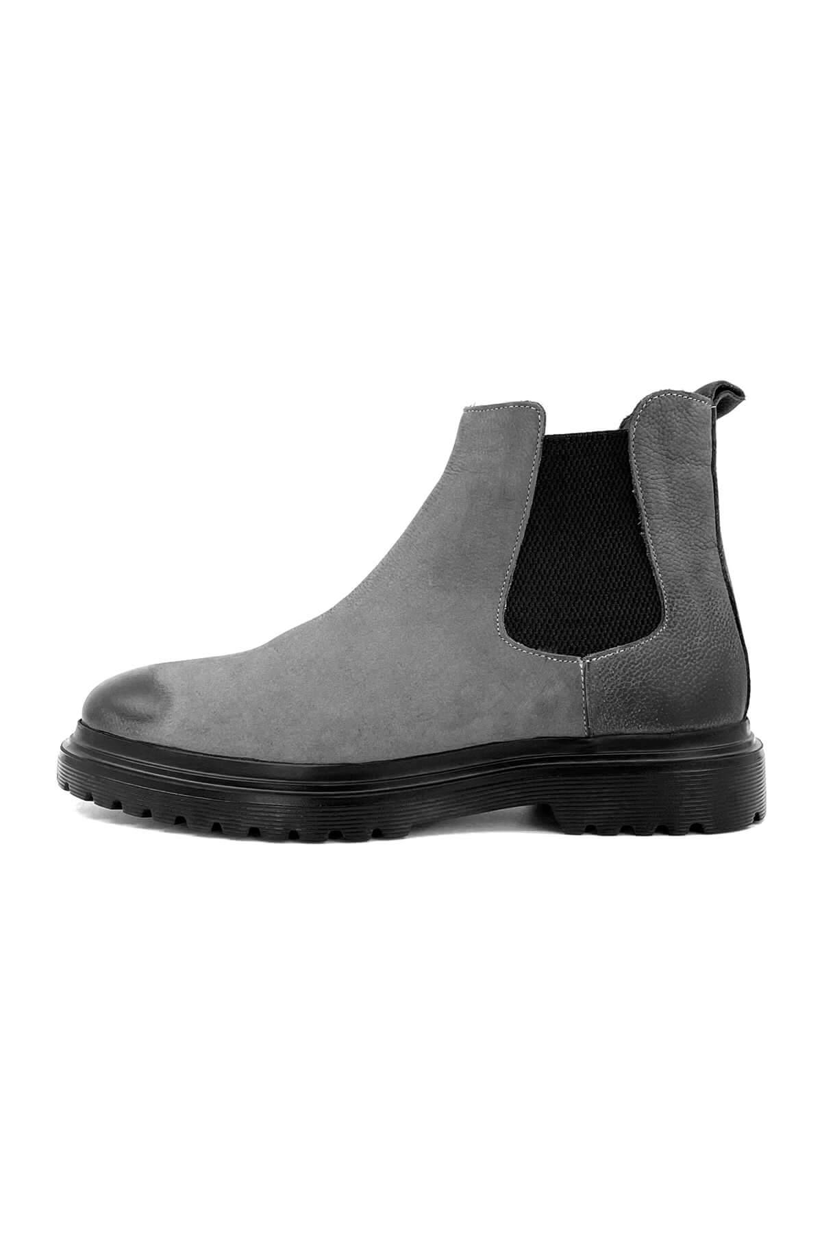 Nubuck Leather Gray Boots