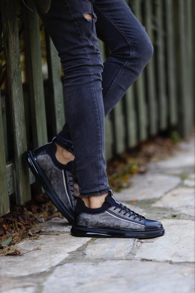 Oro Black Lace Up Sneakers