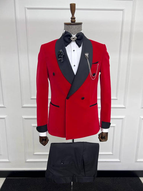 Red Double Breasted Tuxedo – HolloMen
