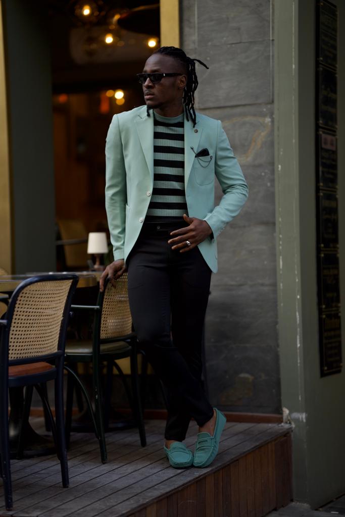 Mint Blazer Jacket by HolloMen: Stylish & Classy Elegance Mint Blazer Jacket by HolloMen: Stylish & Classy Elegance