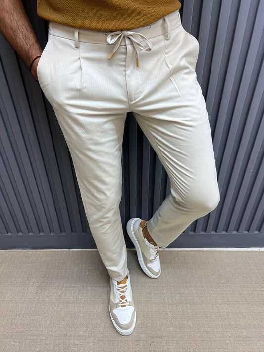 Slim Fit Gray Gurkha Trousers