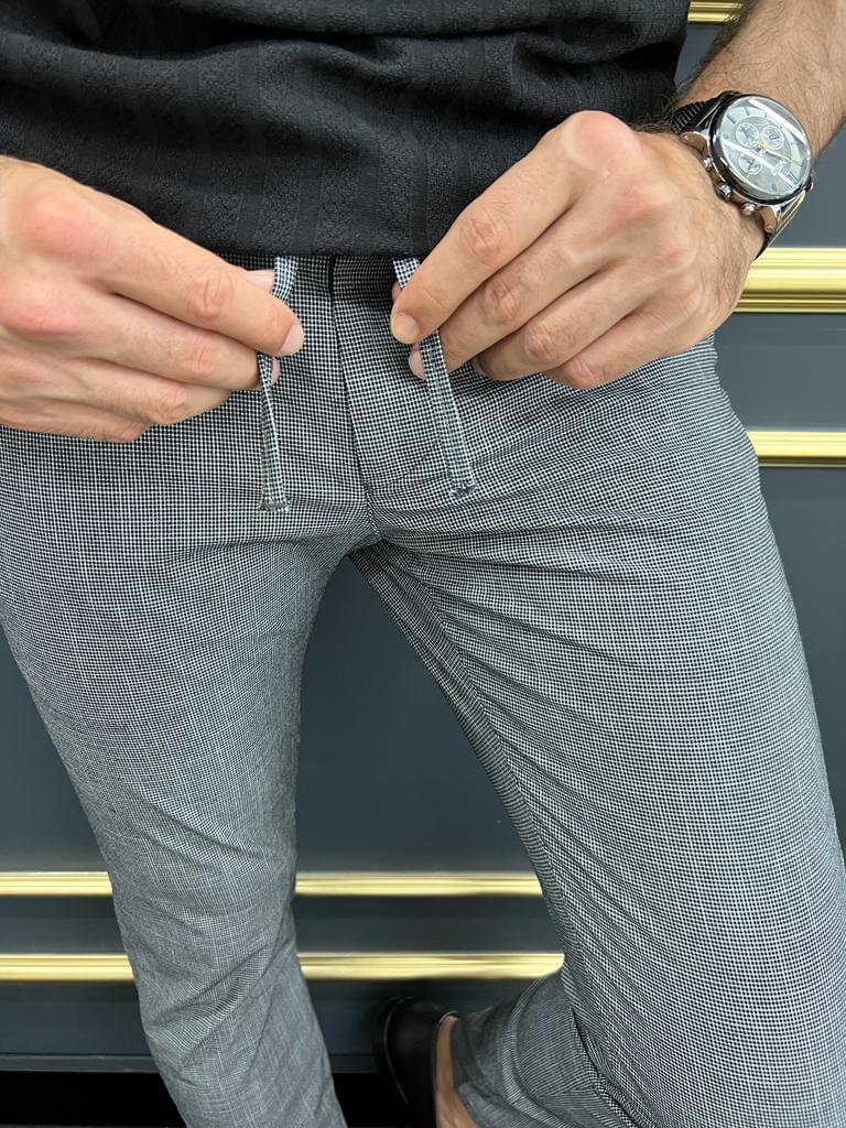 Rope Detail Gray Pants